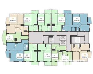 3-к квартира, строящийся дом, 60м2, 15/31 этаж