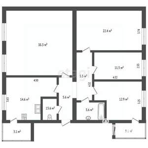 4-к квартира, вторичка, 112м2, 6/11 этаж