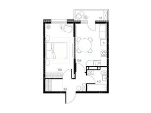 1-к квартира, вторичка, 40м2, 6/25 этаж