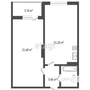 1-к квартира, вторичка, 45м2, 6/10 этаж