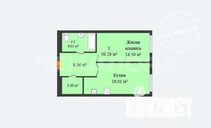 1-к квартира, вторичка, 50м2, 5/14 этаж