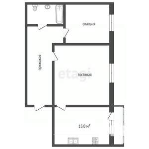 2-к квартира, вторичка, 55м2, 10/10 этаж