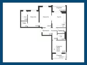 3-к квартира, вторичка, 98м2, 5/8 этаж