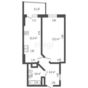 1-к квартира, вторичка, 42м2, 18/25 этаж