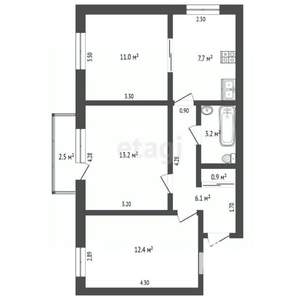 3-к квартира, вторичка, 57м2, 8/9 этаж