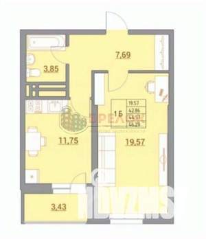1-к квартира, вторичка, 46м2, 14/21 этаж