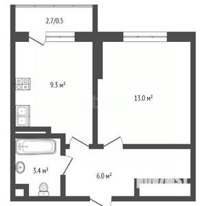 1-к квартира, вторичка, 31м2, 5/5 этаж
