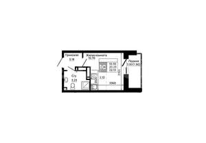Студия квартира, вторичка, 22м2, 3/25 этаж