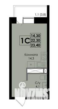 Студия квартира, вторичка, 23м2, 13/22 этаж