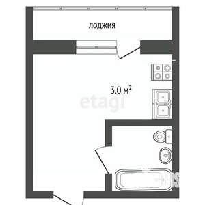 Студия квартира, вторичка, 24м2, 6/10 этаж