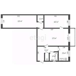 3-к квартира, вторичка, 56м2, 2/5 этаж