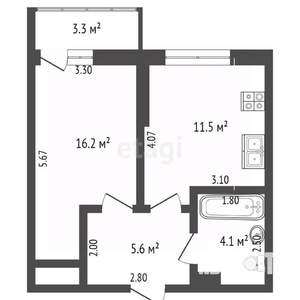 1-к квартира, вторичка, 41м2, 20/24 этаж
