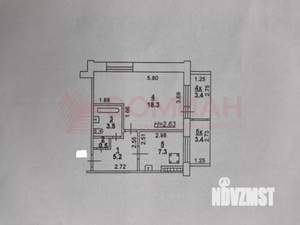 1-к квартира, вторичка, 35м2, 7/9 этаж