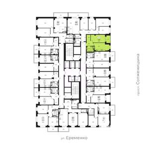 1-к квартира, вторичка, 43м2, 13/24 этаж