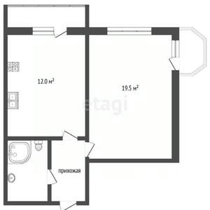 1-к квартира, вторичка, 52м2, 6/16 этаж