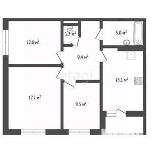3-к квартира, вторичка, 68м2, 23/24 этаж