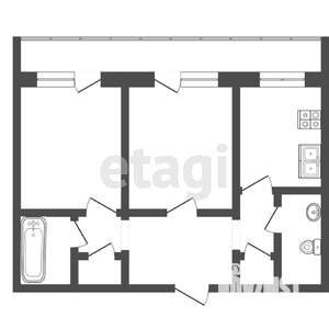 2-к квартира, вторичка, 57м2, 7/17 этаж