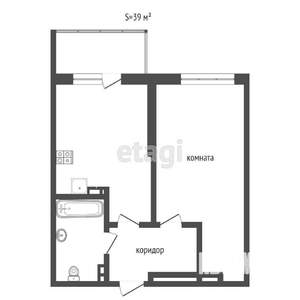 1-к квартира, вторичка, 43м2, 14/20 этаж