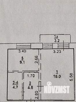 1-к квартира, вторичка, 37м2, 4/5 этаж