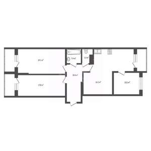 3-к квартира, вторичка, 94м2, 7/25 этаж