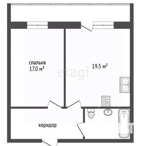 1-к квартира, вторичка, 49м2, 22/24 этаж