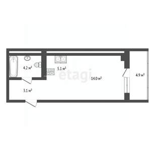 Студия квартира, вторичка, 28м2, 10/11 этаж