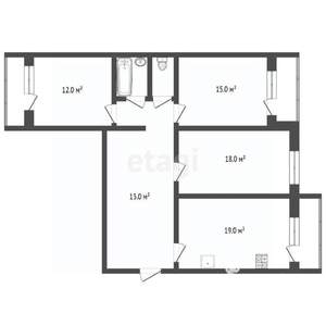 3-к квартира, вторичка, 86м2, 10/18 этаж
