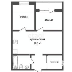 2-к квартира, вторичка, 57м2, 5/23 этаж