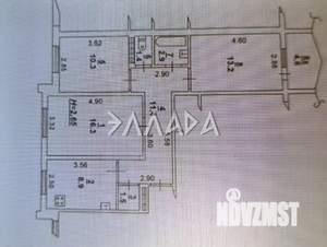 3-к квартира, вторичка, 68м2, 7/9 этаж