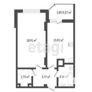 1-к квартира, вторичка, 42м2, 15/24 этаж