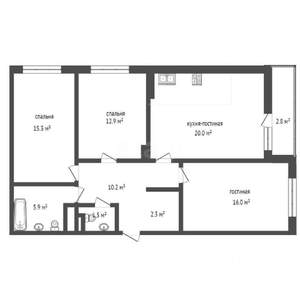 3-к квартира, вторичка, 84м2, 11/24 этаж