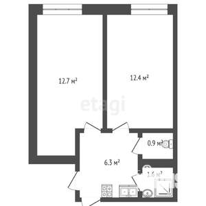 2-к квартира, вторичка, 40м2, 8/12 этаж