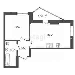 1-к квартира, вторичка, 37м2, 12/25 этаж