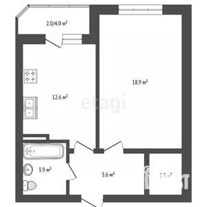 1-к квартира, вторичка, 47м2, 1/10 этаж