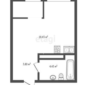 Студия квартира, вторичка, 35м2, 16/24 этаж