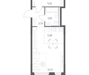 Студия квартира, вторичка, 35м2, 8/17 этаж