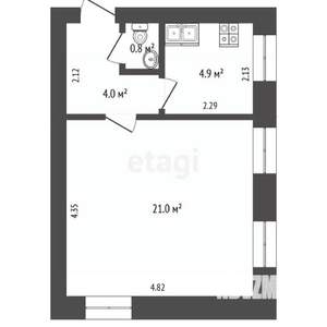 2-к квартира, вторичка, 31м2, 2/2 этаж