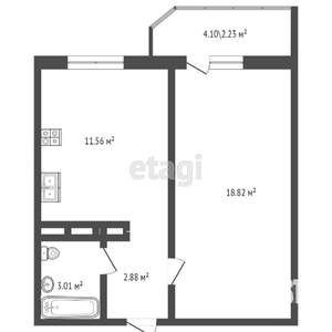 1-к квартира, вторичка, 41м2, 10/17 этаж