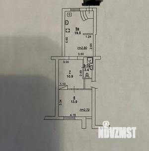 2-к квартира, вторичка, 47м2, 1/1 этаж