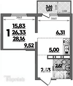 Студия квартира, вторичка, 28м2, 13/17 этаж