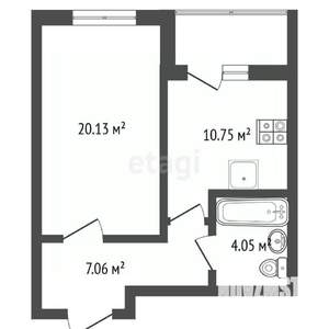 1-к квартира, вторичка, 42м2, 17/28 этаж