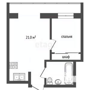 1-к квартира, вторичка, 42м2, 2/9 этаж