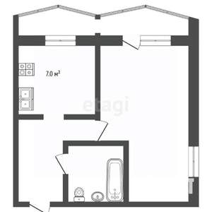 1-к квартира, вторичка, 40м2, 3/9 этаж