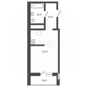 Студия квартира, вторичка, 28м2, 12/25 этаж