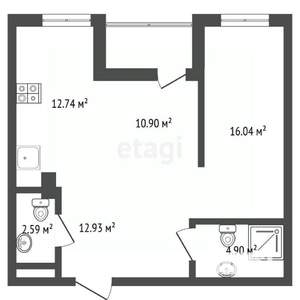 2-к квартира, вторичка, 63м2, 14/24 этаж