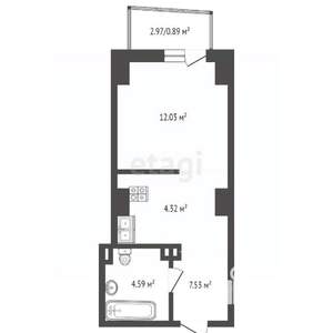 Студия квартира, вторичка, 29м2, 20/25 этаж