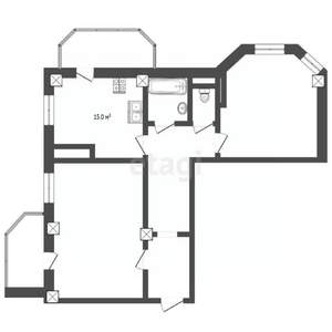 2-к квартира, вторичка, 76м2, 13/18 этаж