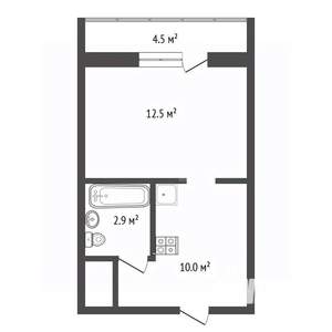 Студия квартира, вторичка, 27м2, 19/20 этаж