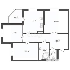 3-к квартира, вторичка, 71м2, 5/24 этаж