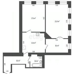 3-к квартира, вторичка, 73м2, 1/1 этаж